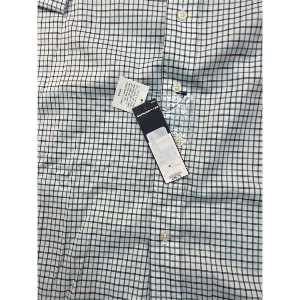 RALPH LAUREN MEN'S CLASSIC FIT GREEN CHECKED BUTTON DOWN SHIRT SIZE 4XLT NWT - Picture 4 of 16